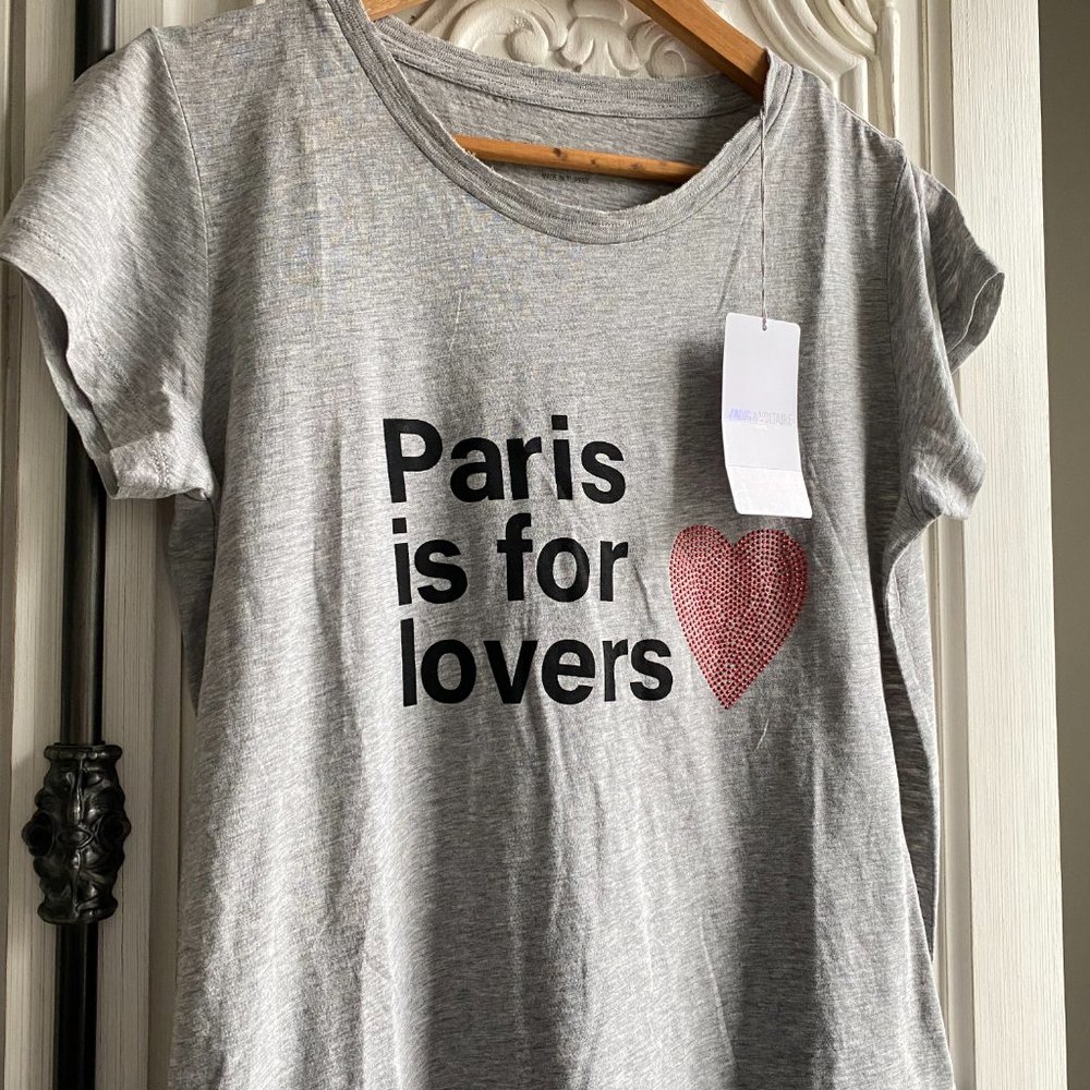 NWT ZADIG & VOLTAIRE Skinny Paris Is For Lovers T-Shirt - Picture 6 of 13